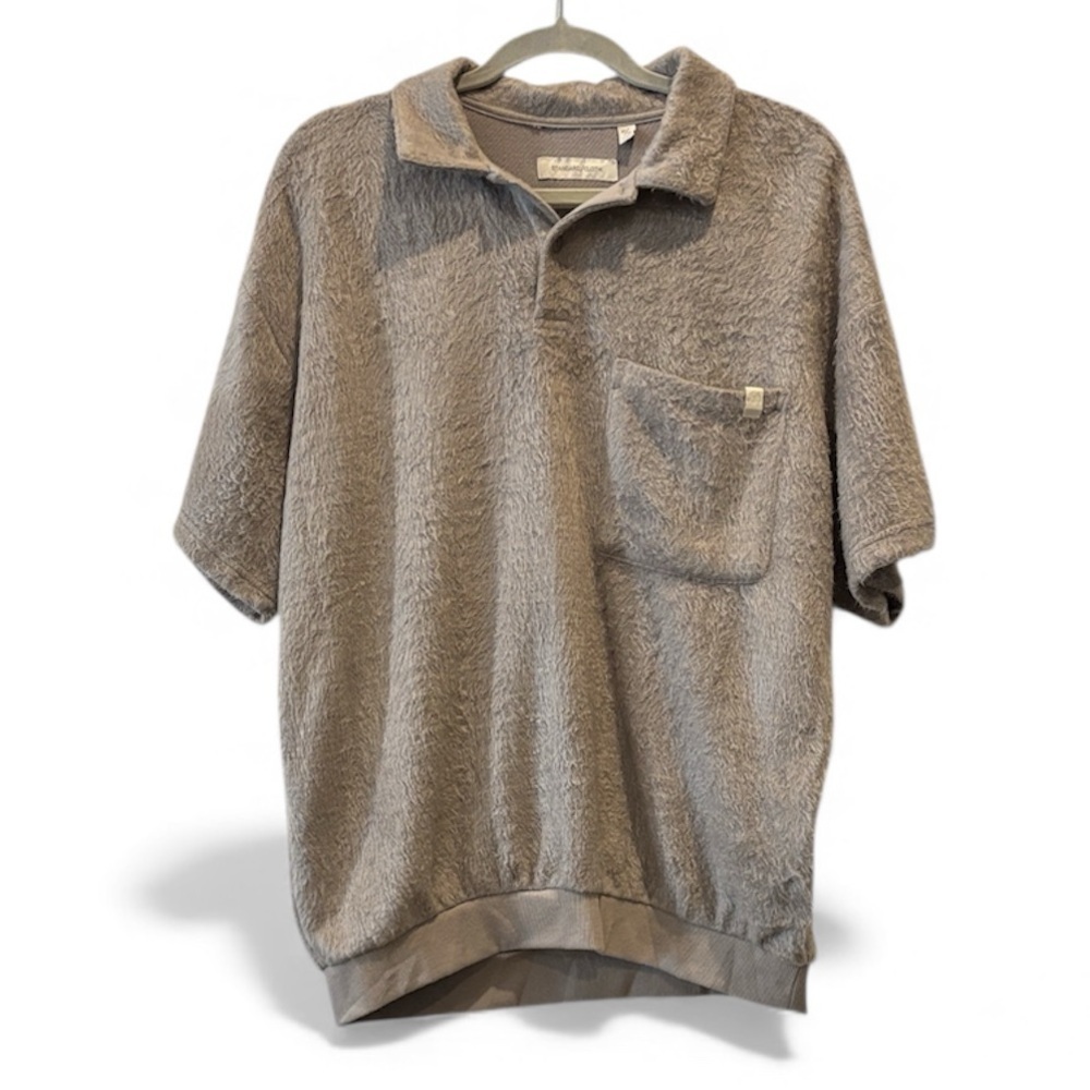 Urban Outfitters Standard Cloth Gray Brush Polo Shirt Short Sleeve Mens Medium